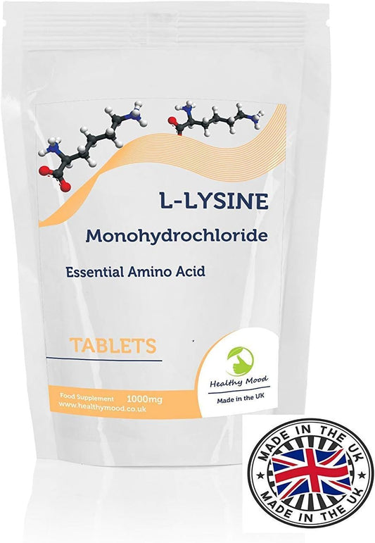 L-lysine Hydrochloride 1000mg Health Food Supplement Amino Acid 30 Tablets Pills HEALTHY MOOD UK Quality Nutrients