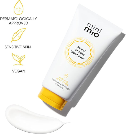 Mama Mio Mini Mio Sweet Cheeks Moisturiser 150Ml | Suitable For Newborns And Sensitive Skin, Vegan, Cruelty-Free, Dermatologically Tested, Paediatrician Approved (Pack Of 2)