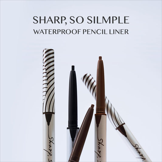 Clio Sharp So Simple Waterproof Pencil Liner, Eye Pencil, Rich Hyper-Pigmented Color, Smooth Creamy Application, Long-Wearing Matte Finish (4 Colors) (03 Black Brown)