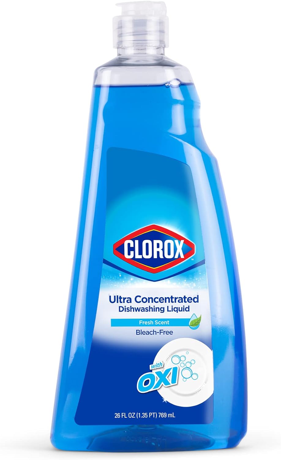 Clorox Ultra Concentrated Dishwashing Liquid Dish Soap with Oxi, Fresh Scent, 26 Fl Oz | Bleach-Free, Powers Through Grease, Perfect for Dish washing and Cleaning | Clorox Dish Detergent Liquid