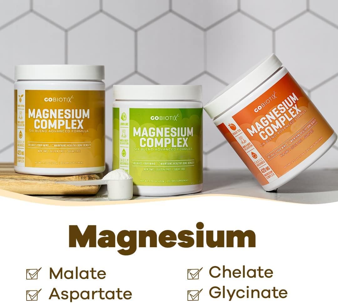 Magnesium Glycinate Powder - Magnesium Complex Supplement with Citrate, Malate, and Glutamine Chelate - Sugar Free, Non GMO - 420 mg per Serving - 60 Servings per Tub - Honey Citrus : Health & Household