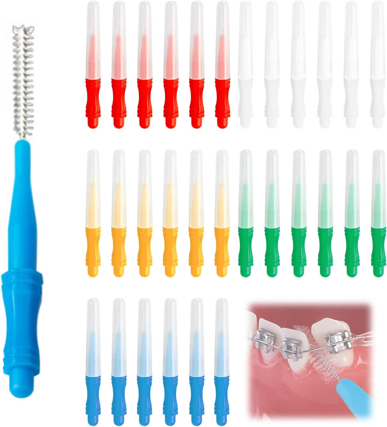 30 Interdental Brushes, Interdental Cleaning Brush, Dental Care, Teeth Cleaning, Interdental Cleaning Brush, Oral Care