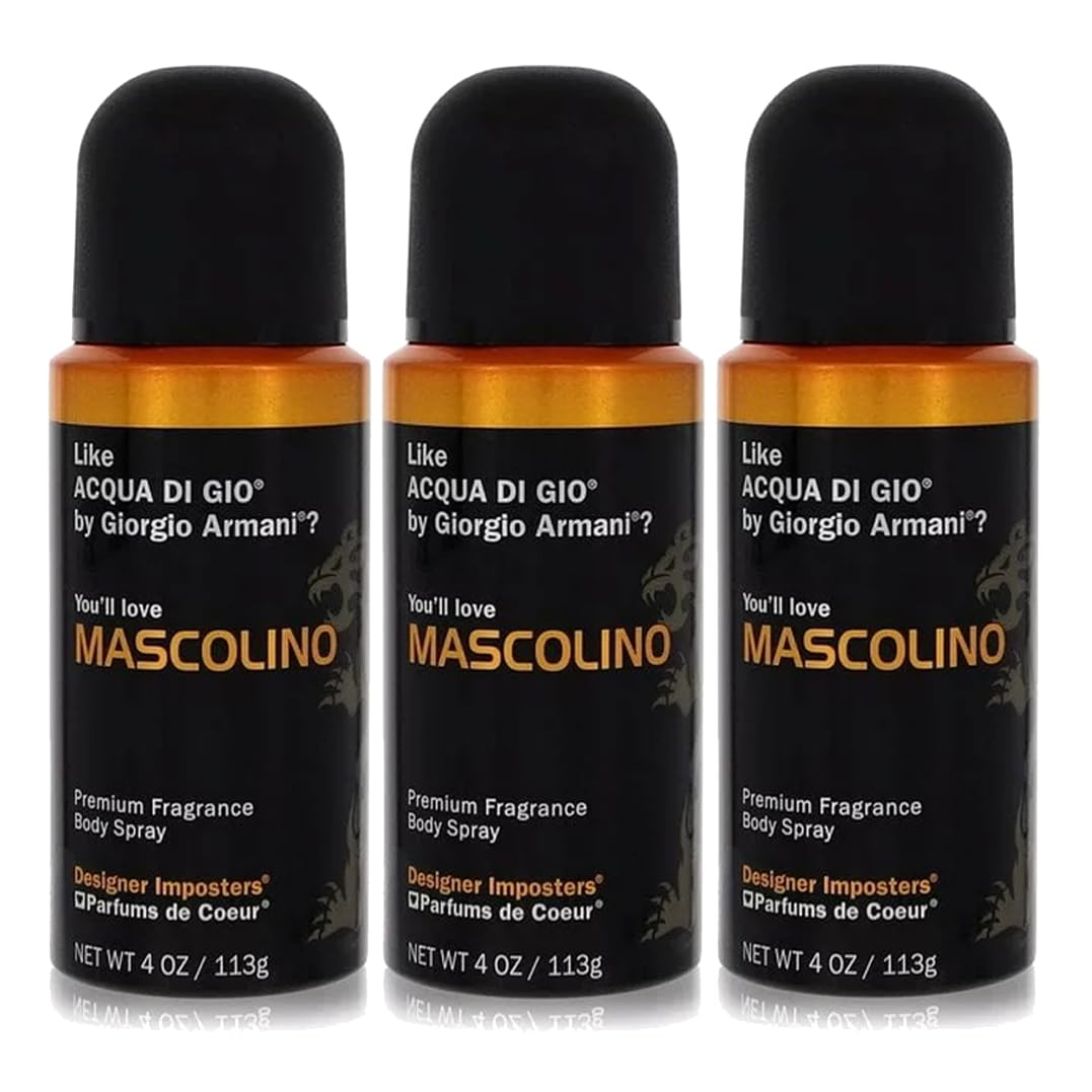 Parfums De Coeur Bod Man Mascolino Fragrance Body Spray For Men 4 Oz (3) : Beauty & Personal Care