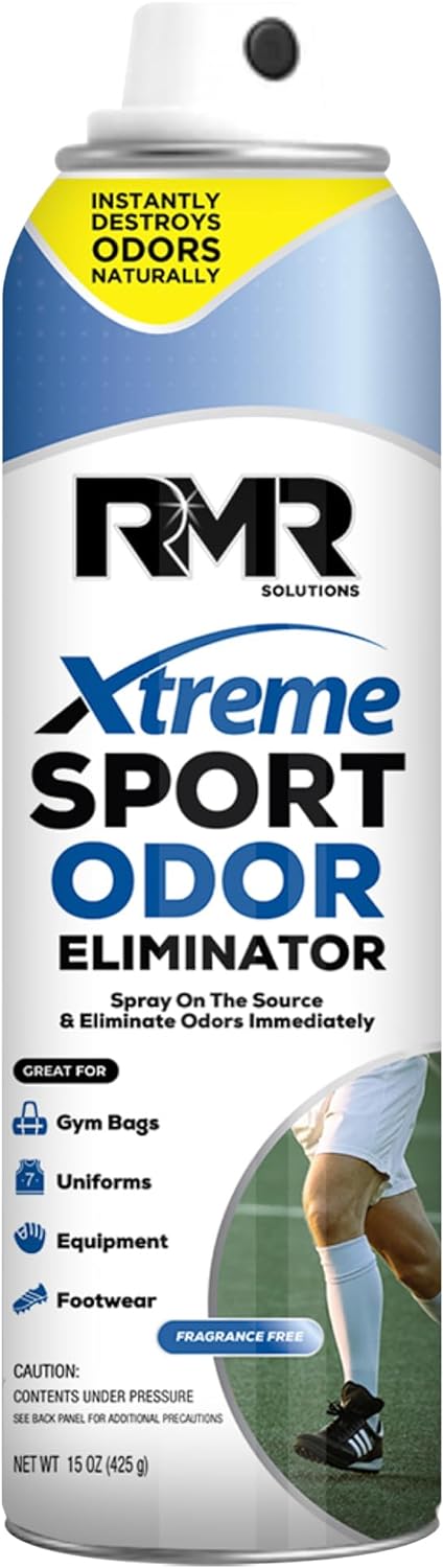 RMR OdorXSport Odor Eliminator Spray - Heavy-Duty Equipment, Uniform, Gym, and Shoe Deodorizer, 15 Ounces, Fragrance-Free