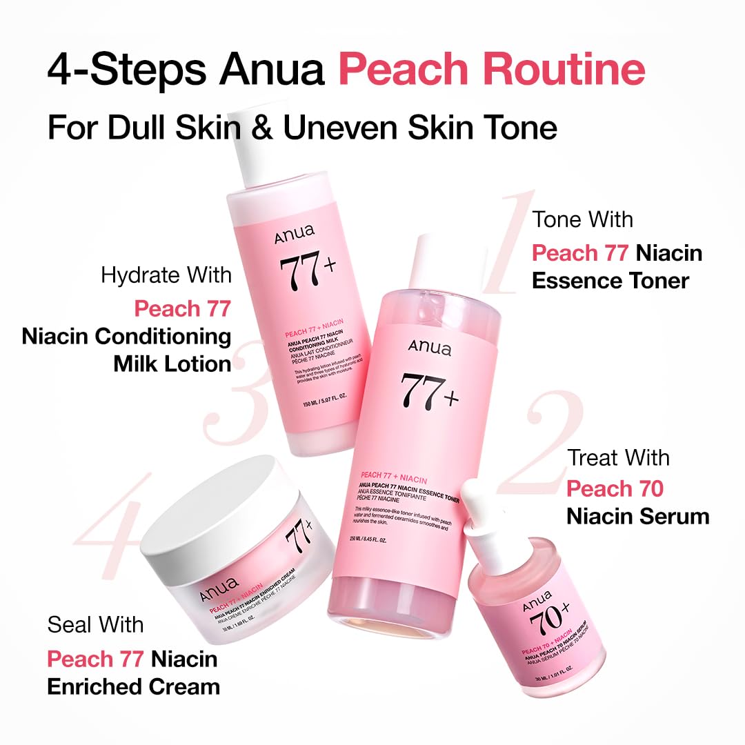 Anua Peach 77 Niacin Essence Toner 250ml / Brightening Toner for Face, Niacinamide, Panthenol, Ceramides, Facial Toner for Glass skin, Korean Skin Care (8.45 fl.oz.) : Beauty & Personal Care