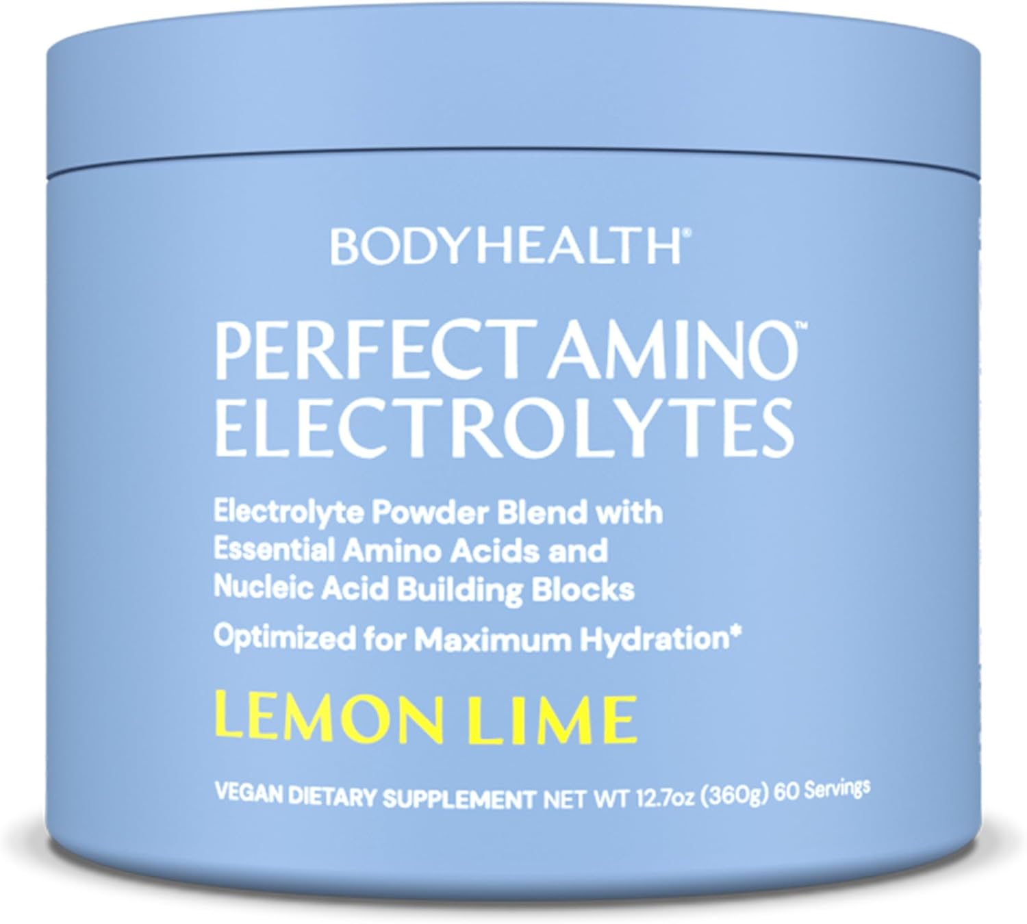 Bodyhealth Perfectamino Electrolytes Powder, Hydration Powder, Sugar Free Electrolyte Drink Mix, Keto Electrolytes Powder, Non Gmo, Lemon Lime Flavor (60 Servings)