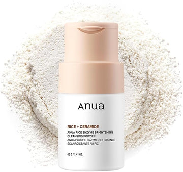 Anua Rice Enzyme Brightening Cleansing Powder, Facial Cleanser, Gentle Face Wash For Hydration, Rice Mask, Exfoliator, Ceramide, Radiant Skin, Korean Skincare, Fragrance Free, 40G/1.41Fl.Oz