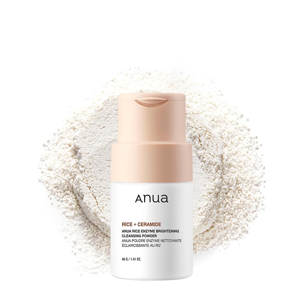 Anua Rice Enzyme Brightening Cleansing Powder, Rice Mask, Ceramide, Gentle Face Wash For Brightening, Radiant Skin, Facial Cleanser For Dry Skin, Korean Skincare, Fragrance Free, 40G/1.41Fl.Oz