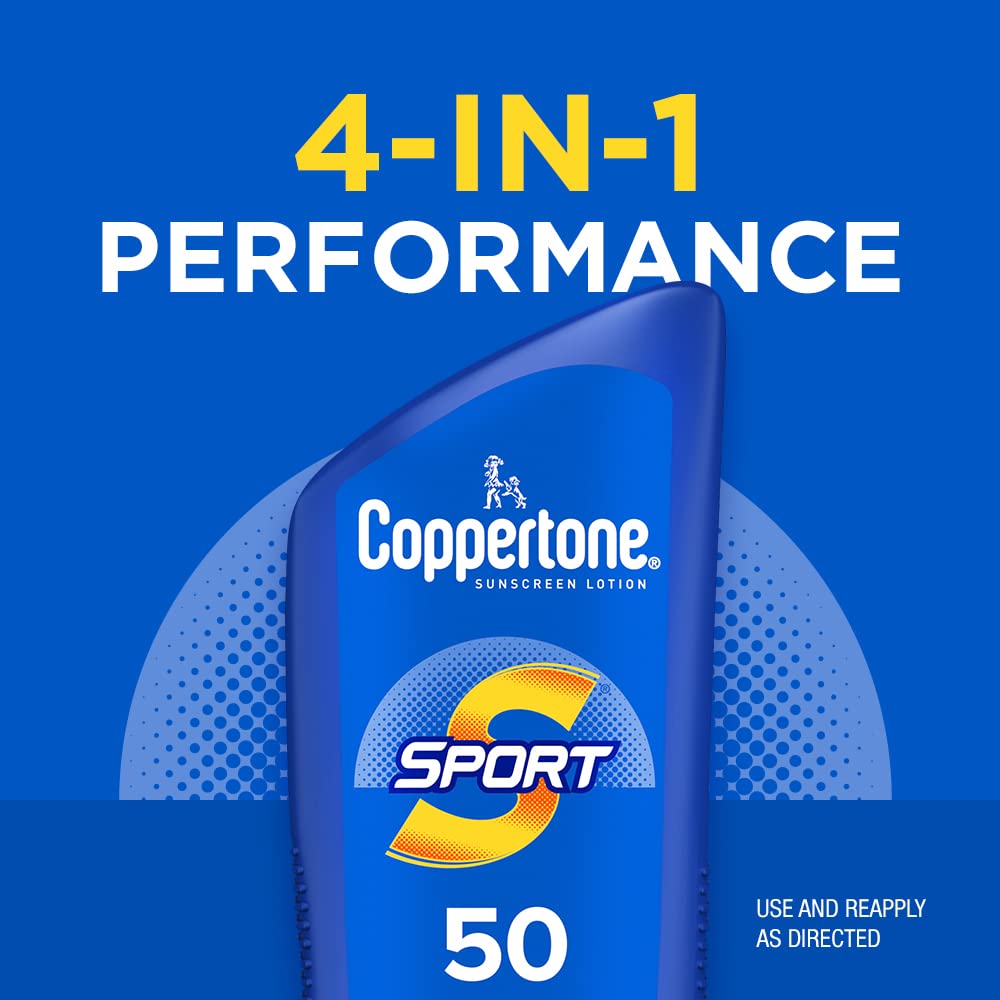 Coppertone SPORT Sunscreen SPF 50 Lotion, Water Resistant Sunscreen, Body Sunscreen Lotion, 7 Fl Oz : Beauty & Personal Care