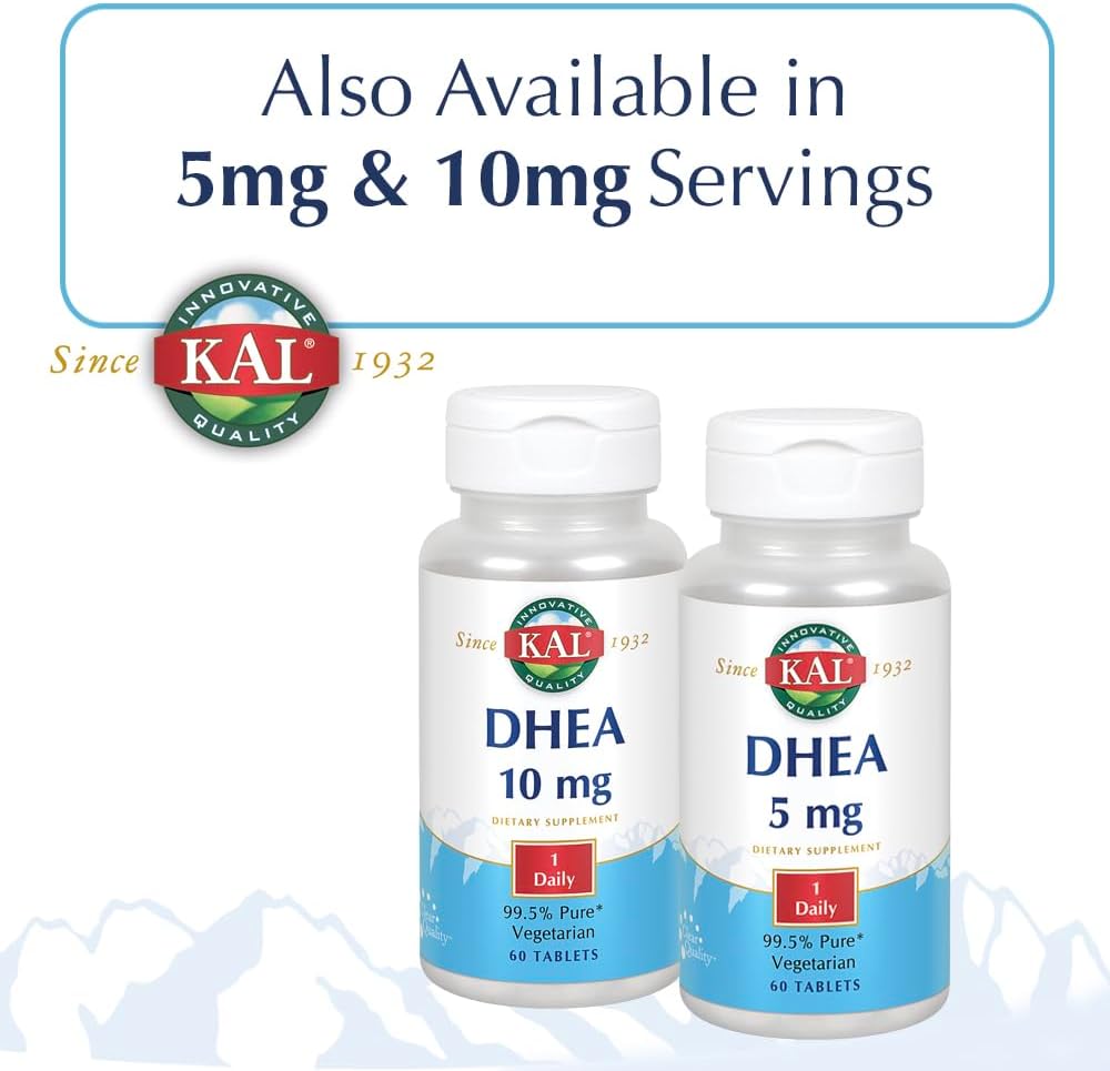 Kal Dhea Vegetarian Tablets, 25 Mg, 60 Count : Health & Household