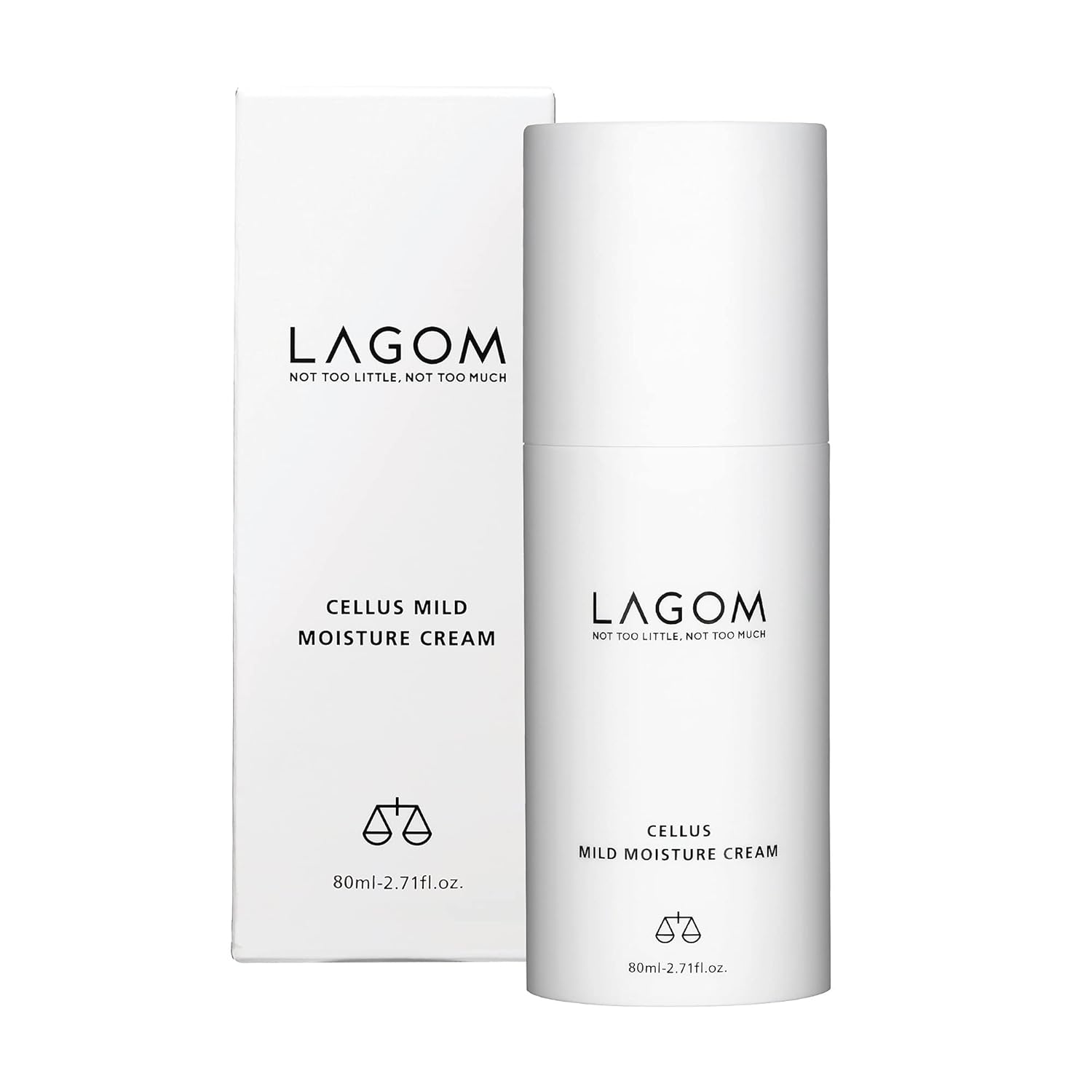 Lagom Cellus Mild Moisture Cream Natural Moisturizer With D-Panthenol, Green Tea Extract, Aqualicia, Hypoallergenic, Fragrance-Free, Refreshing Herbal Face Lotion For Sensitive Skin 2.71 Fl Oz