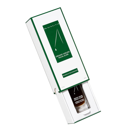 Dr. Alkaitis Organic Ageless Facial Elixir - Moisturizing Serum - Ayurvedic Herbs, Rare Oils, Superfoods - Luxury Cellular Renewal (1 Fl Oz | 30Ml)