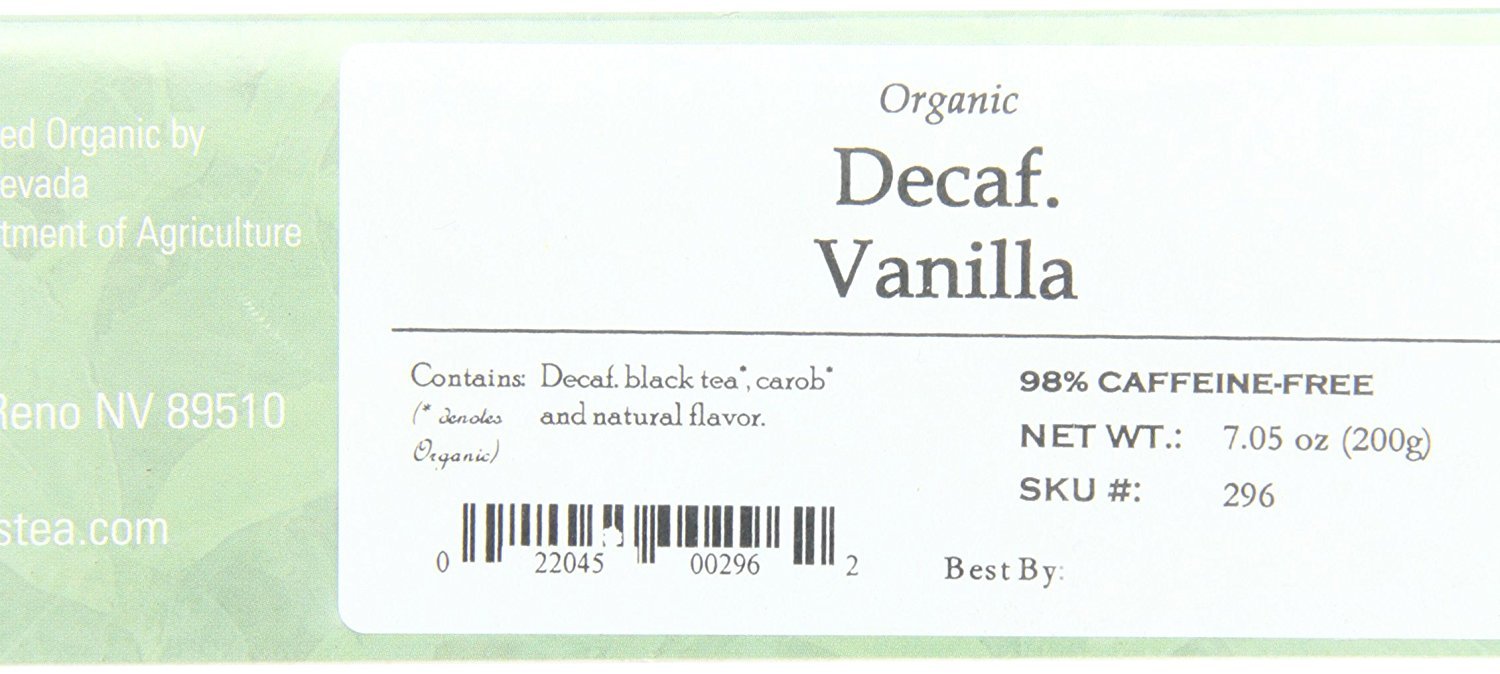 Davidson'S Organics, Decaffeinated Vanilla Essence, 100-Count Unwrapped Tea Bags