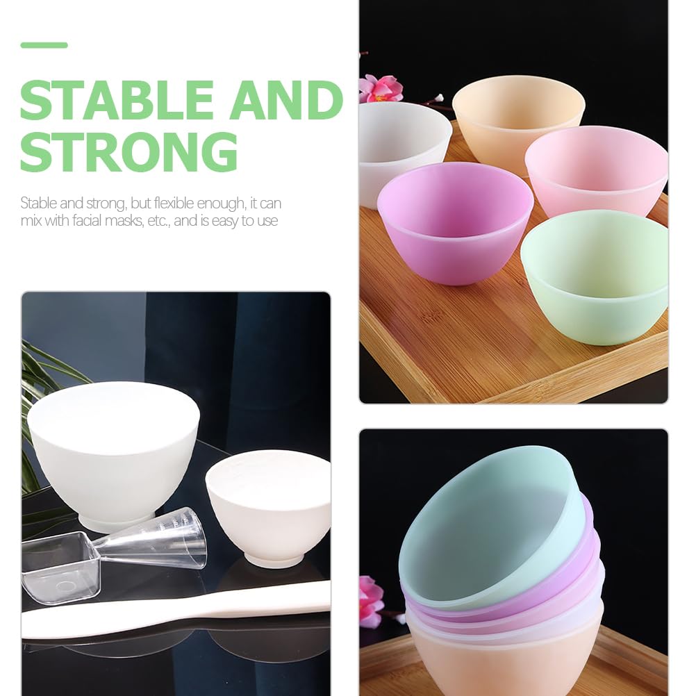 Beavorty 5Pcs Silicone Mask Bowl Silicone Facial Mask Mixing Bowl Facial Mask Diy Bowl Facial Supplies Skin Care Containers Anti-Fall Silicone Bowls Snack Bowls Facial Mask Making Major Set : Beauty & Personal Care