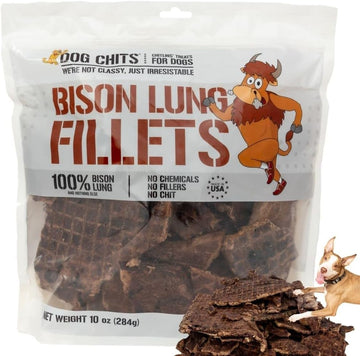 Dog Chits Bison Lung Fillets for Dogs - Dog and Puppy Chews, Huge Bag, Made in USA, All-Natural Treats, Crispy not Crumbly, Large and Small Dogs, Flavor Dogs Love
