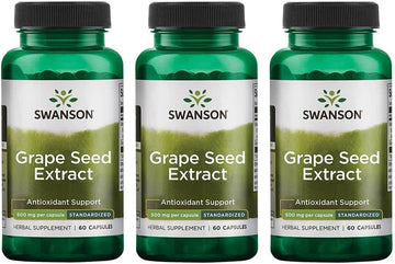 Swanson Grape Seed Extract (Standardized) 500 Milligrams 60 Capsules (3 Pack)