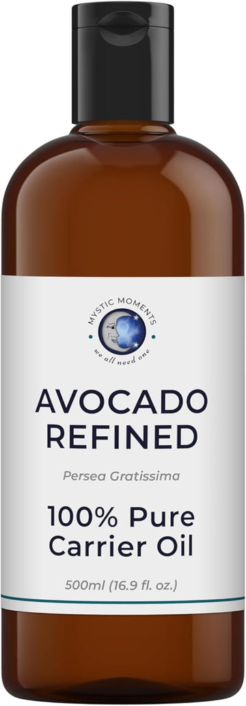 Mystic Moments | Avocado Refined Carrier Oil 500Ml - Pure & Natural Oil Perfect For Hair, Face, Nails, Aromatherapy, Massage And Oil Dilution Vegan Gmo Free
