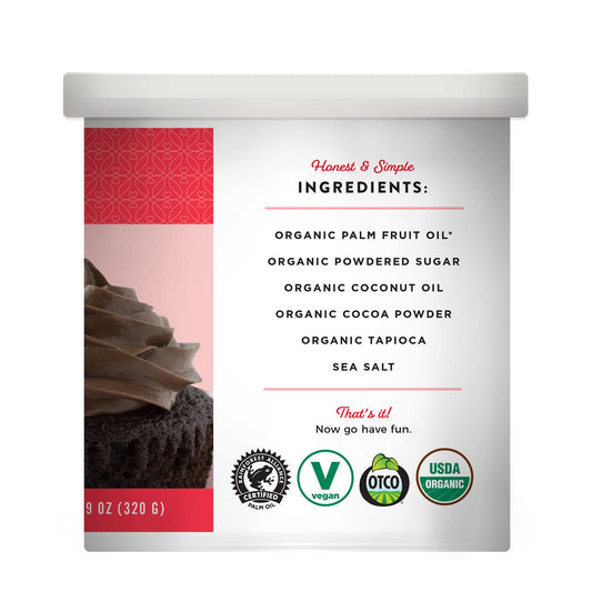 Miss Jones Baking Organic Buttercream Frosting, Perfect for Icing and Decorating, Vegan-Friendly: Rich Fudge Chocolate (Pack of 6)