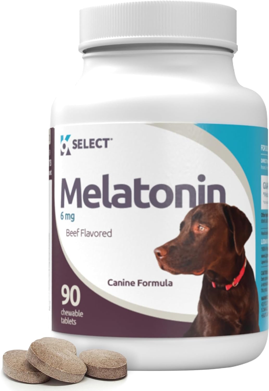 Melatonin for Dogs, 6mg - 90 Beef Flavored Chewable Tablets for Small to Large Dogs - Dog Melatonin for Small Dogs to Large Dogs Breeds