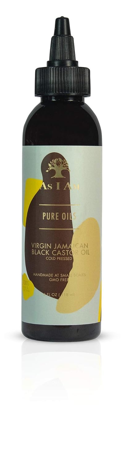 As I Am Virgin Jamaican Black Castor Oil 4Oz - 100% Pure And Natural - Rich In Omega-9 Fatty Acids, Antioxidants - Cold Pressed, Unrefined - Extracted From Roasted Castor Seeds