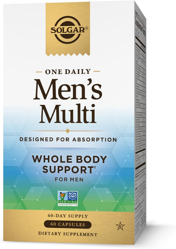 Solgar One Daily Men'S Multivitamin Whole Body Support Supplement, Highly Absorbable Delayed Release One Daily Multi Vitamin Capsules For Men - Immune Heart Energy Stress & Muscle Health, 60 Servings