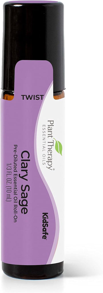 Plant Therapy Clary Sage Pre-Diluted Essential Oil Roll-On 10 Ml (1/3 Oz) 100% Pure, Natural Aromatherapy, Therapeutic Grade