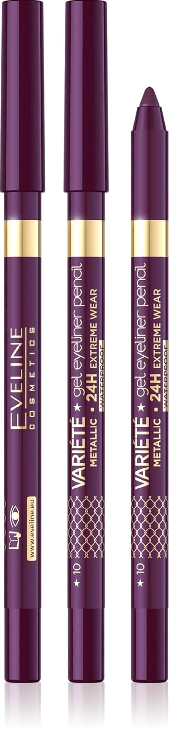 Eveline Cosmetics VARIETE GEL EYELINER PENCIL 10 AUBERGINE, white : Beauty & Personal Care