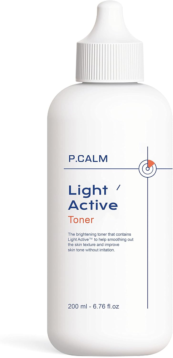 P.Calm Light Active Toner 6.7 Fl.Oz | Vegan Hyperpigmentation Dark Spot Correction Facial Toner For Sensitive Skin | Korean Skincare