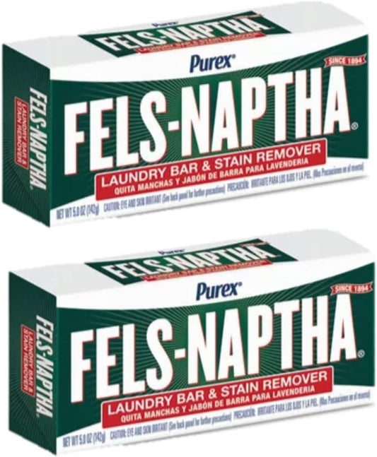 Fels Naptha Laundry Bar Bundle with Shopex Laundry Stain Remover Brush Soft Bristles for Use on Most Clothing Surfaces Made in the USA Fels Naptha Laundry Bar and Stain Remover Concentrated 2 pack 5.0