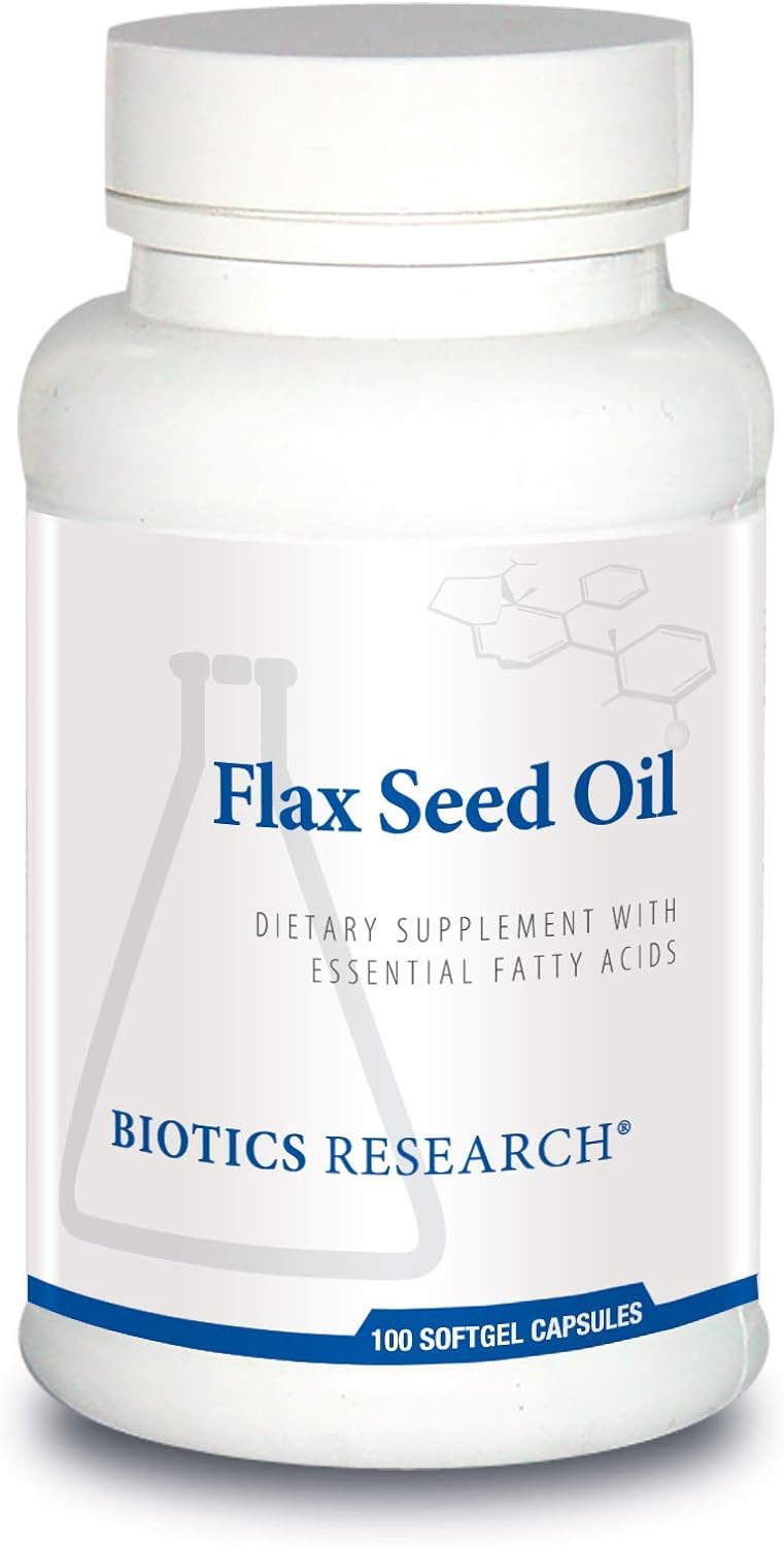 BIOTICS Research Flax Seed Oil Each Capsule Contains 1,000 of Pure Fla