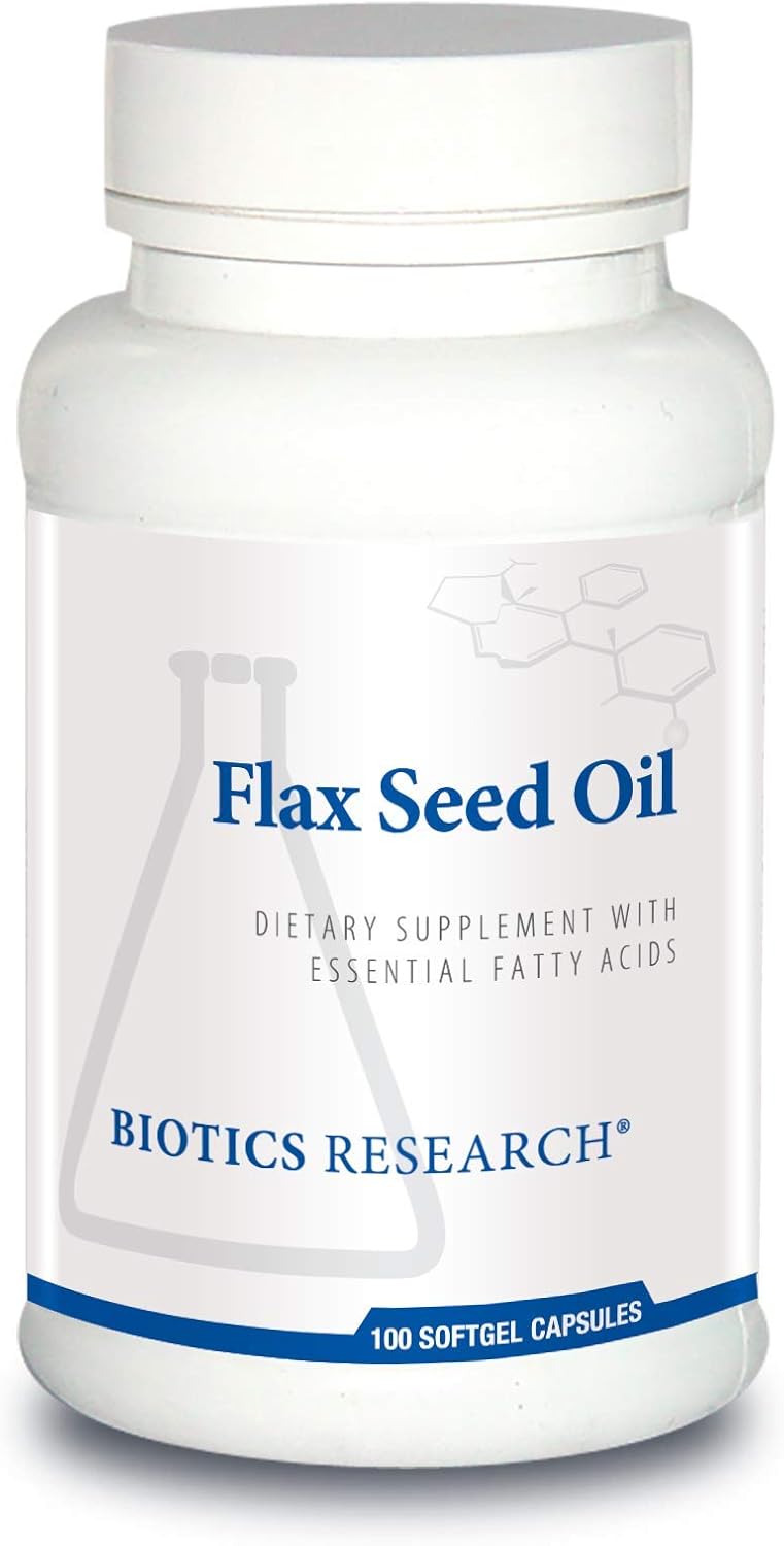Biotics Research Flax Seed Oil Each Capsule Contains 1,000 Of Pure Flax Seed Oil. Cold Pressed From Certified Organically Grown Flax Seed. Heart Health. 100 Softgels
