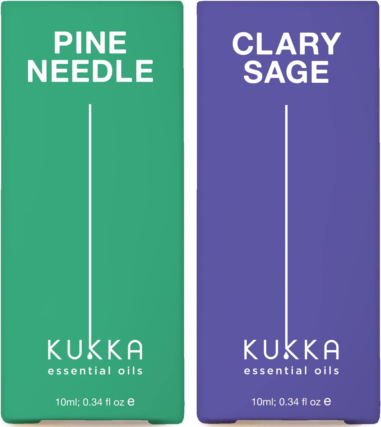 Pine Essential Oils For Diffuser & Sage Oil For Skin Set - 100% Natural Aromatherapy Grade Essential Oils Set - 2X0.34 Fl Oz - Kukka