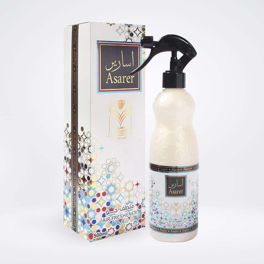 Almas Perfumes Asarer Air Freshener - 480ML 16.9FL.OZ of Fabric spray - Natural Aged Oud Scent - Odor Fighting Room Spray - long lasting Aroma for home