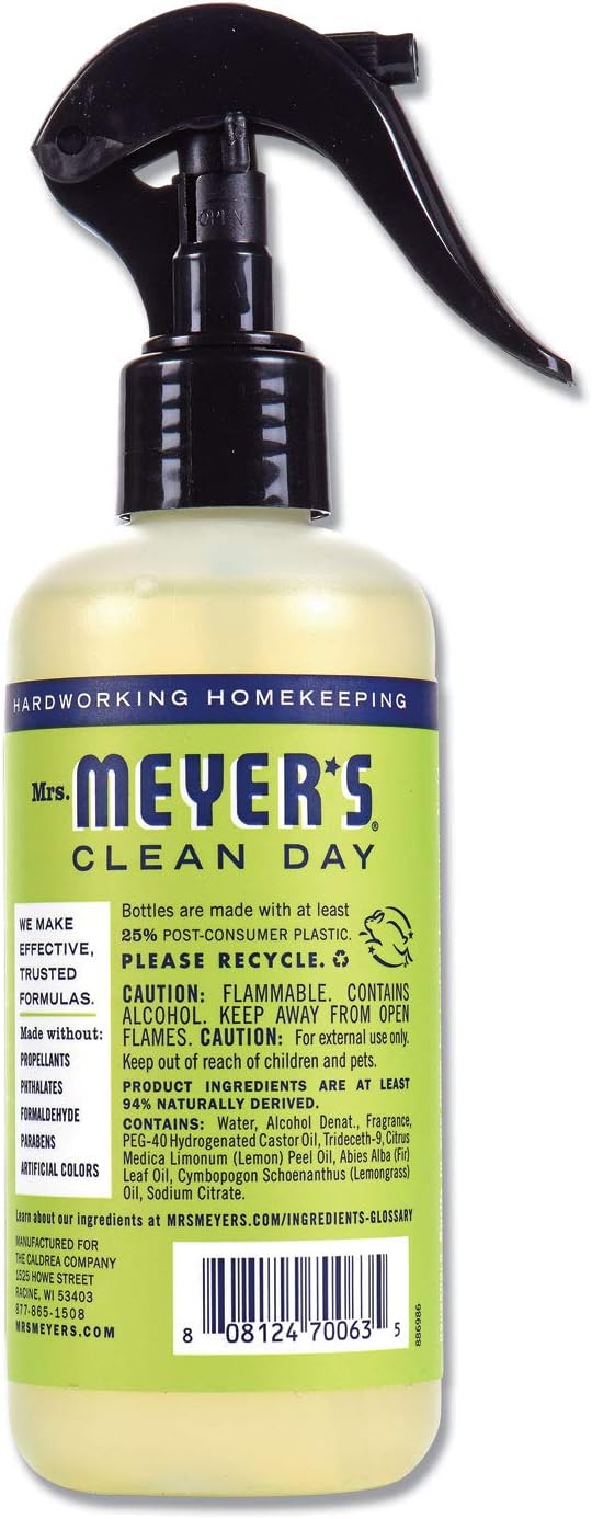 Mrs. Meyer's Clean Day Room Freshener, Lemon Verbena, 8 oz, Non-Aerosol Spray, 6/Carton : Health & Household