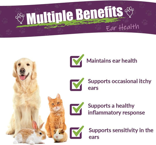 Amber Naturalz Otaxium Drops Herbal Supplement For Dogs, Cats, Birds, Guinea Pigs, And Rabbits | Pet Herbal Supplement For Ear Health | 1 Fluid Ounce Glass Bottle | Manufactured In The Usa