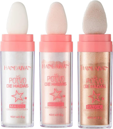 Highlight Patting Powder Facial High Light Blusher Sparkly Shimmer Natural High Gloss Powder For Face Body Hair Fairy High Light Patting Powder (All)