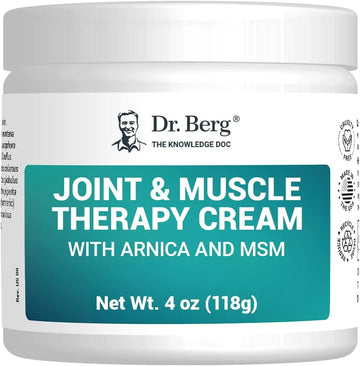 Dr. Berg's Joint & Muscle Cream - Workout Recovery, Full-Body Relaxation, Skin Nourishment - Sore Muscle Cream with Arnica and MSM -