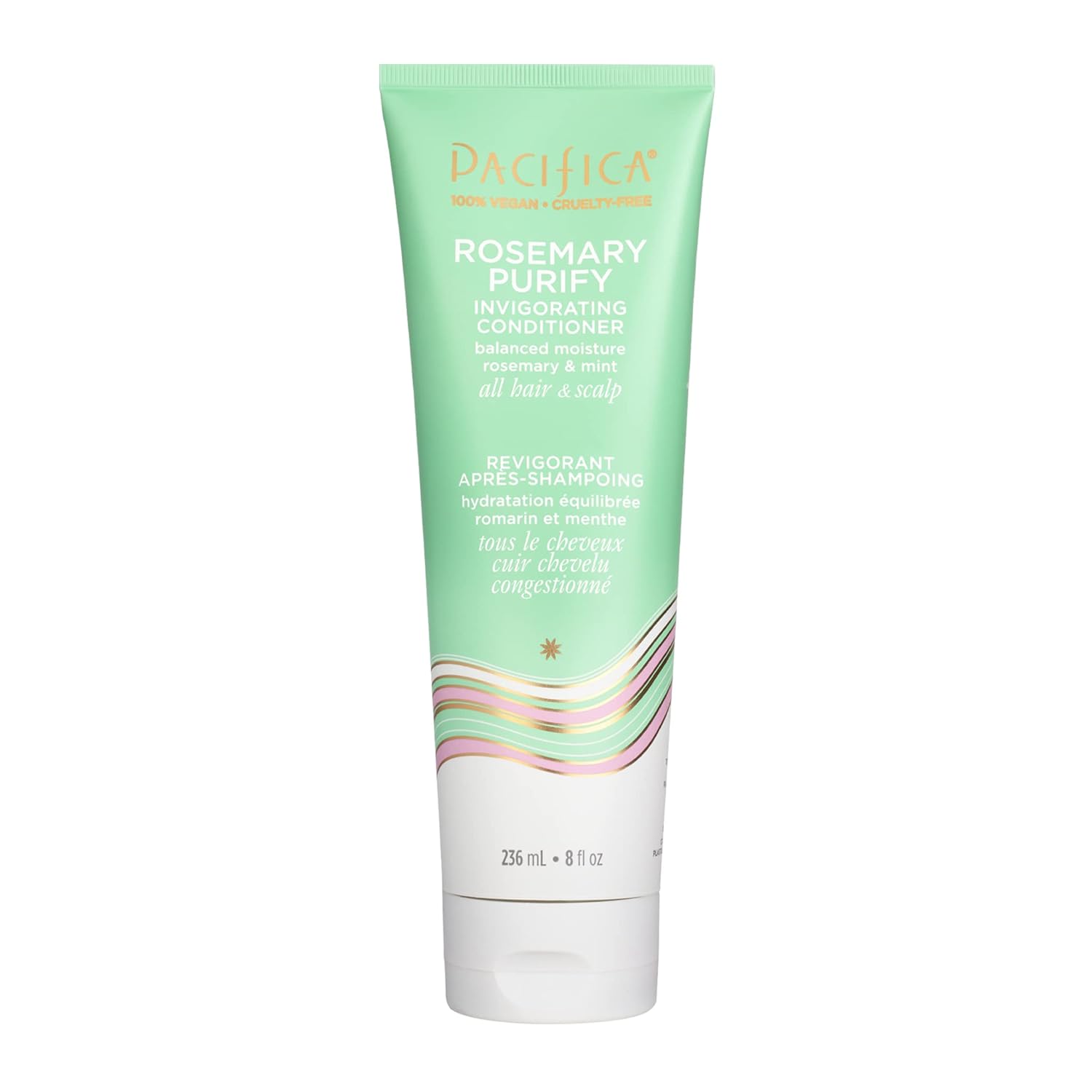 Pacifica Beauty, Rosemary Purify Invigorating Conditioner, Soothing Mint, Hydrate and Nourish Scalp, Lightweight, Detangle, Sulfate Free, Silicone Free, Vegan & Cruelty Free