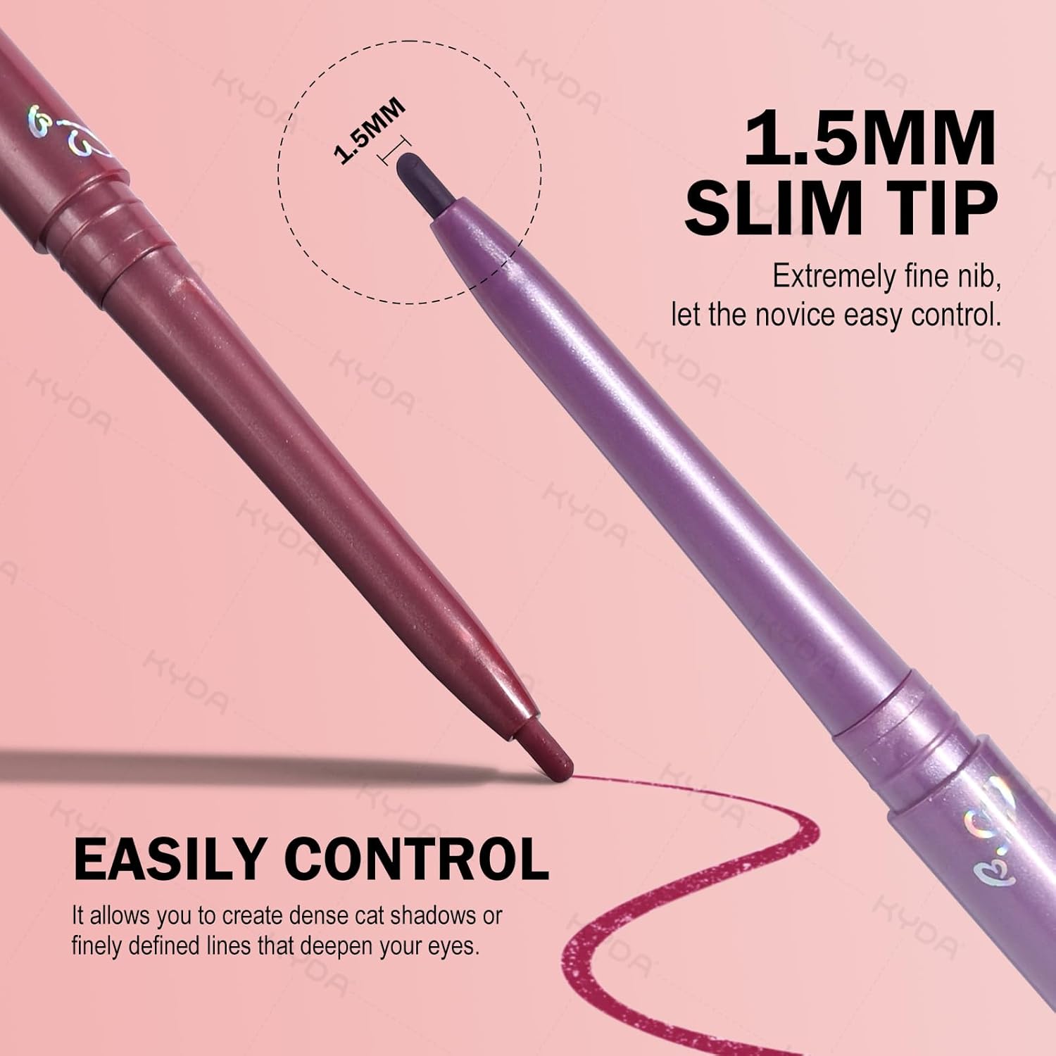 Kyda 2 Pcs Berry Gel Eyeliner Pencil, Lasting Matte Gel Eye Liner, Colorful Crayon Eyeliner Pencil, Smooth Creamy Retractable Eye Liner, Ultra-Pigmented, Waterproof Smudge-Proof : Beauty & Personal Care