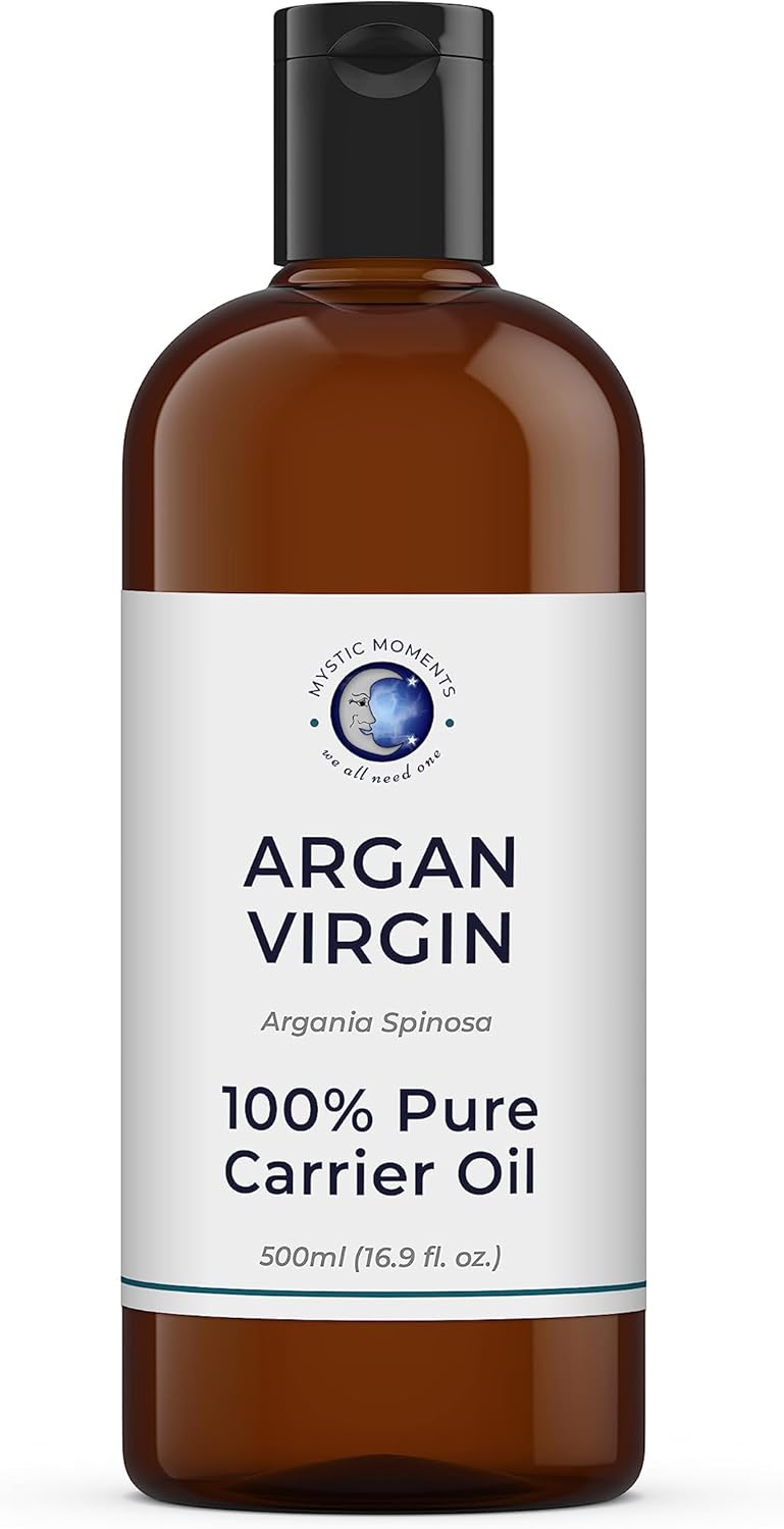 Mystic Moments | Argan Virgin Carrier Oil 500ml - Pure & Natural Oil Perfect for Hair, Face, Nails, Aromatherapy, Massage and Oil Dilution Vegan GMO Free