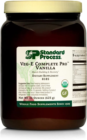 Standard Process Veg-E Complete Pro Vanilla - Whole Food Nail Health, Hair Health And Skin Health With Pumpkin Seed Protein Powder And Sesame Seed - 22 Oz