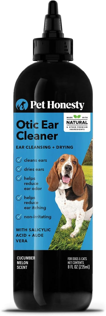 Pet Honesty OTIC Dog Ear Cleaner & Ear Health Support - Advanced Solution to Help Reduce Itching, Redness, Odor, Debris & Wax, Irritation & Inflammation - Vet-Recommended for Dogs and Cats - 8 oz