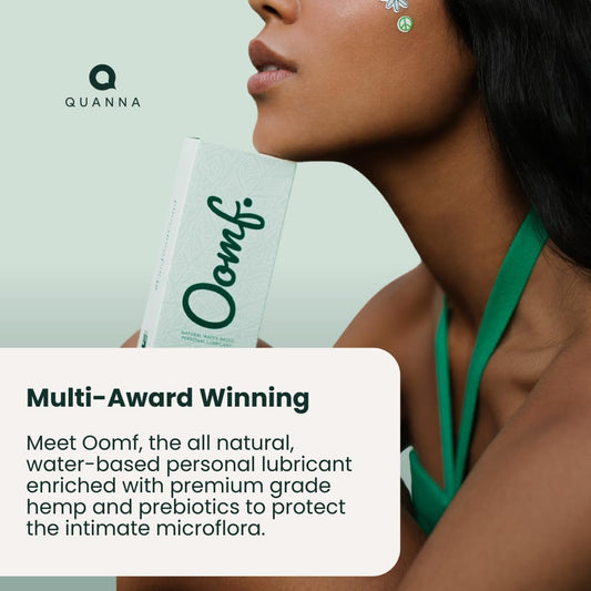 Quanna Oomf - All Natural Water Based Personal Moisturiser & Ph Balanced Infused With Hemp And Prebiotics, Non Sticky (50Ml)