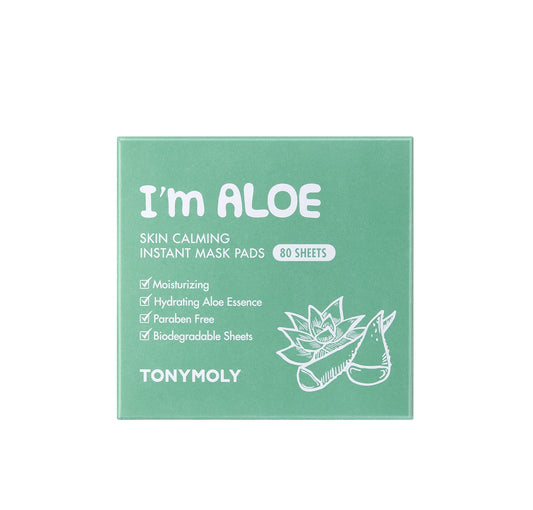 Tonymoly I'M Aloe Skin Calming Instant Mask Pads For Dry And Irritated Skin, 80 Sheets