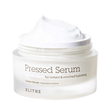 Blithe Pressed Serum 68.79% Wild Yam Moisturizing Serum With Cream Texture For Women, Vegan Mucin Safe For Sensitive Skin, Korean Skincare 1.68 Fl Oz