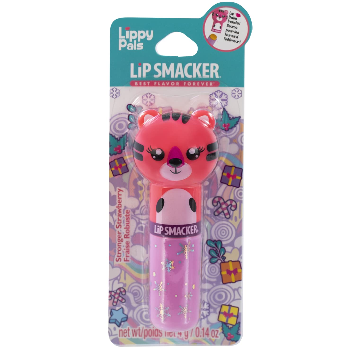 Lip Smacker Christmas Holiday Lip Balm Tiger Lippy Pal Flavored Stronger Strawberry : Beauty & Personal Care