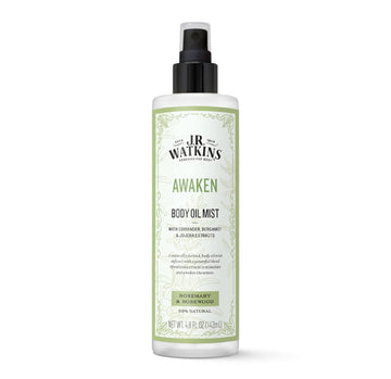 J.R. Watkins Awaken Body Oil Mist, Hydrates Skin, Stimulates And Awakens Senses, Natural Rosemary & Rosewood, 4.8 Oz