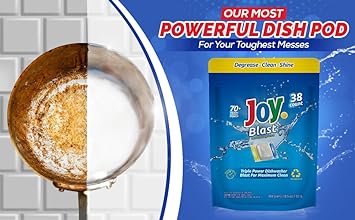 Joy Blast Platinum Dishwasher Pods - Dishwasher Detergent - Dishwasher Pod With Recyclable Pouch - Lemon Fresh Scent, 38-Count (Pack of 2 = 76 Pods)