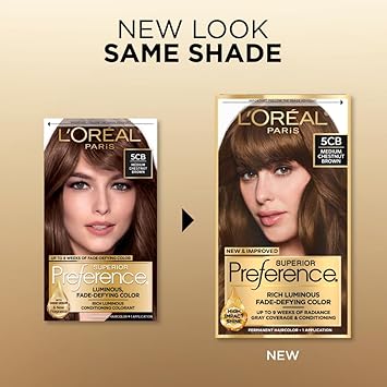 L'Oreal Paris Superior Preference Fade-Defying + Shine Permanent Hair Color, 5Cb Medium Chestnut Brown, Pack Of 1, Hair Dye