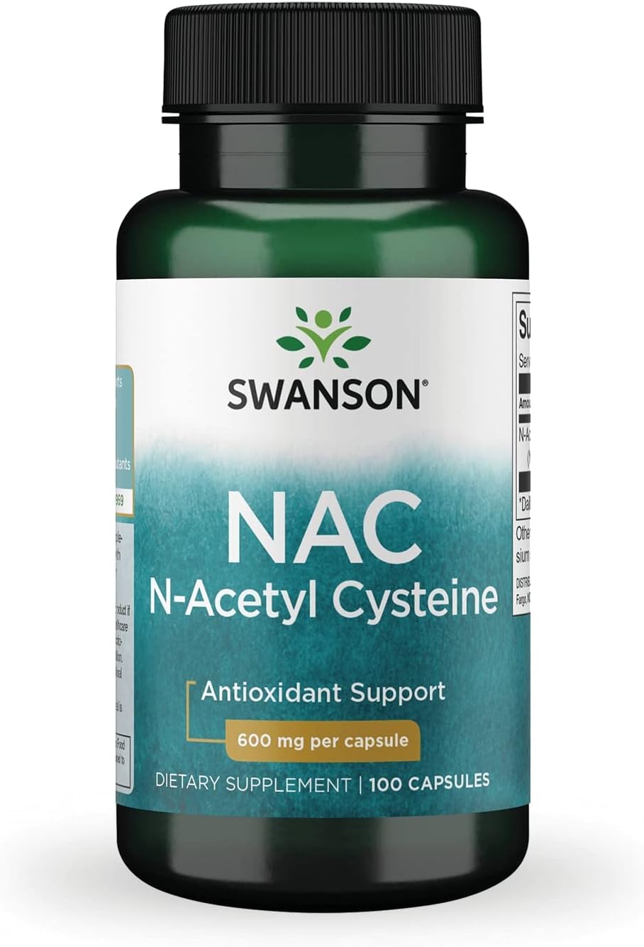 Swanson Premium Brand NAC N-Acetyl Cysteine - 600 mg, 100 Capsules - Antioxidant and Cellular Health Support Supplement